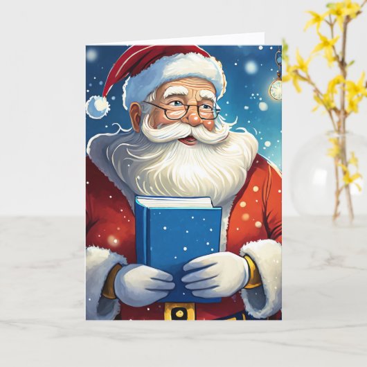 Kerstman Big Book Kerstmis Kaart (Gele Bloem)