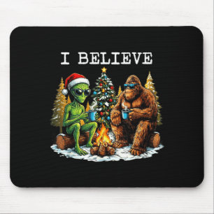 Kerstman Bigfoot En Alien Ufo Paranormale Cryptid Muismat
