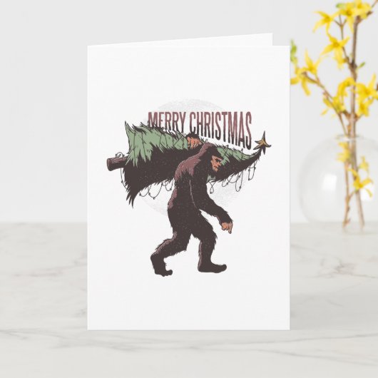 Kerstman bigfoot kaart (Gele Bloem)