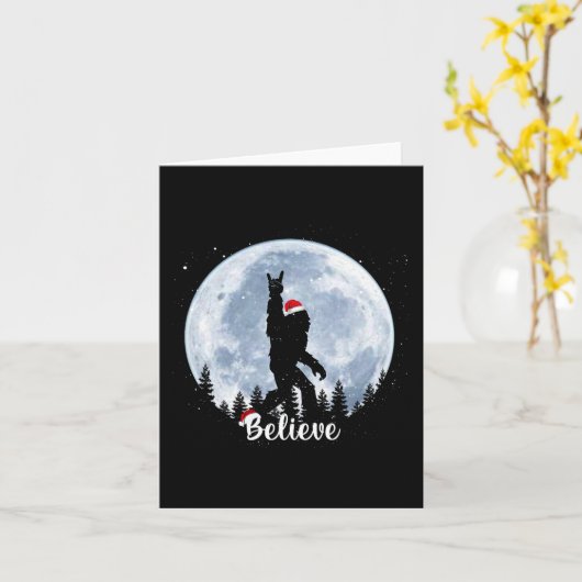 Kerstman bigfoot kerst rock roll sasquatch geloof kaart (Gele Bloem)