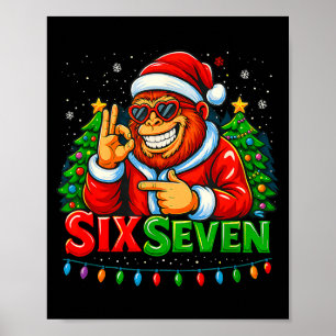 Kerstman Bigfoot Kerst Sasquatch 67 Grappige Meme  Poster