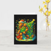 Kerstman Bigfoot Kerstboom Funny Sasquatch Kerstmi Kaart (Gele Bloem)