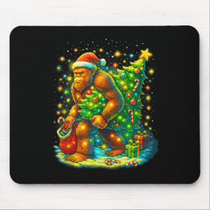 Kerstman Bigfoot Kerstboom Grappige Sasquatch Kers Muismat