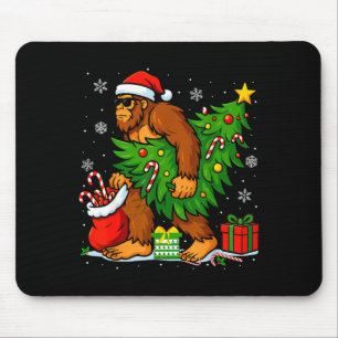 Kerstman Bigfoot Kerstboom Kerstlichten Grappige S Muismat