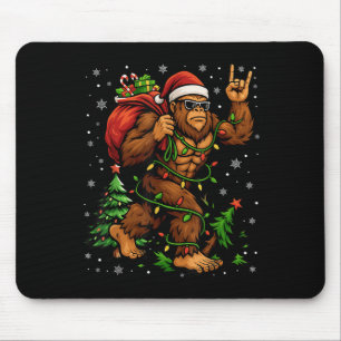 Kerstman Bigfoot Kerstboom Kerstlichten Grappige S Muismat