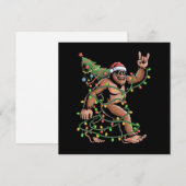 Kerstman Bigfoot Kerstboom Kerstlichtjes Sasquatch Feestdagenkaart (Voorkant / Achterkant)