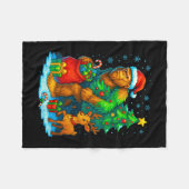 Kerstman Bigfoot Kerstboom Rendier Grappig Sasqua Fleece Deken (Voorkant (Horizontaal))