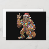 Kerstman Bigfoot Kerstverlichting Rock Grappig Feestdagenkaart (Voorkant / Achterkant)