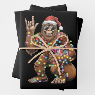 Kerstman Bigfoot Kerstverlichting Rock Grappig  Inpakpapier Vel