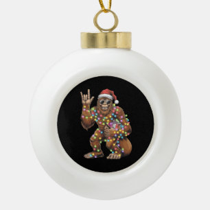 Kerstman Bigfoot Kerstverlichting Rock Grappig  Keramische Bal Ornament