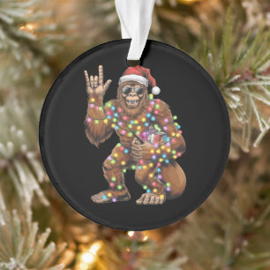 Kerstman Bigfoot Kerstverlichting Rock Grappig  Ornament