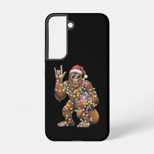 Kerstman Bigfoot Kerstverlichting Rock Grappig  Samsung Galaxy Hoesje