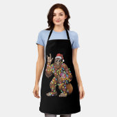 Kerstman Bigfoot Kerstverlichting Rock Grappig Schort (Gedragen)