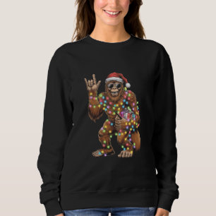 Kerstman Bigfoot Kerstverlichting Rock Grappig Trui