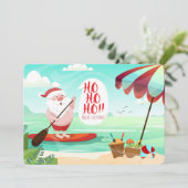 Kerstman bij de Beach Kaart (Staand voorkant)