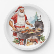 Kerstman bij de grill met kerst