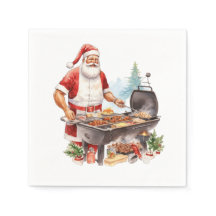 Kerstman bij de grill met kerst