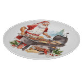 Kerstman bij de grill met kerst snijplank (Hoek)