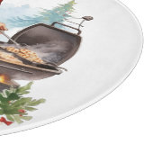 Kerstman bij de grill met kerst snijplank (Hoek)