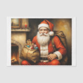 Kerstman bij een open haard met Kerstmis Tissuepapier (Voorkant)
