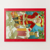 Kerstman bij een schoorsteen legpuzzel (Horizontaal)