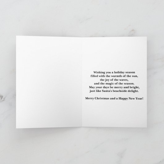 Kerstman bij het Zee Kerst Kaart (Binnen)