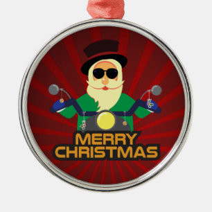 Kerstman Biker Ornament