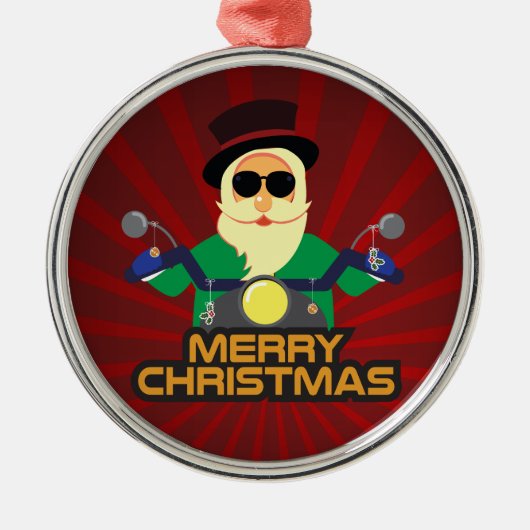 Kerstman Biker Ornament (Voorkant)