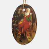 kerstman blaasballetjes keramisch ornament (Links)