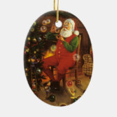 kerstman blaasballetjes keramisch ornament (Achterkant)