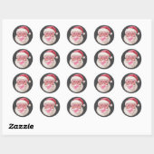 Kerstman Blaast Bubbel Kerstmis Grappig Kerstfeest Ronde Sticker (Vel)
