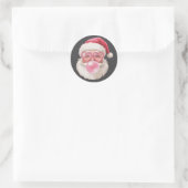 Kerstman Blaast Bubbel Kerstmis Grappig Kerstfeest Ronde Sticker (Tas)