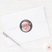 Kerstman Blaast Bubbel Kerstmis Grappig Kerstfeest Ronde Sticker (Envelop)