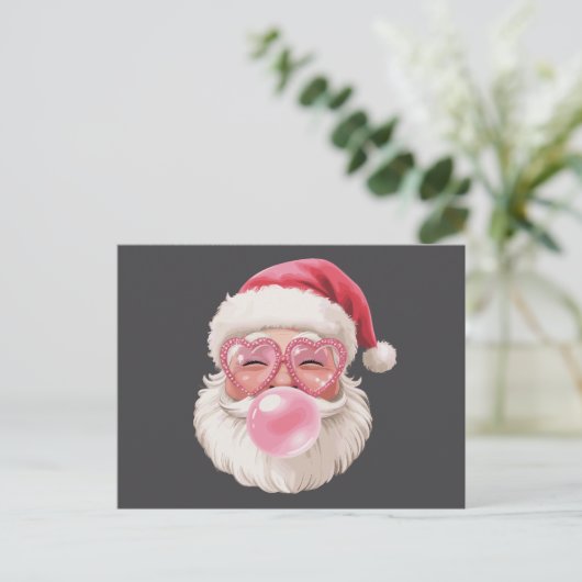 Kerstman Blaast Bubbel Kerstmis Grappige Kerstmis Feestdagenkaart (Staand voorkant)