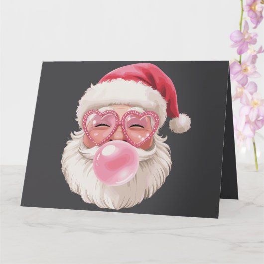 Kerstman Blaast Bubbel Kerstmis Grappige Kerstmis Kaart (Orchidee)
