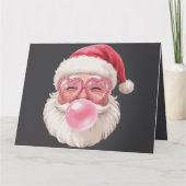Kerstman Blaast Bubbel Kerstmis Grappige Kerstmis Kaart (Voorkant)