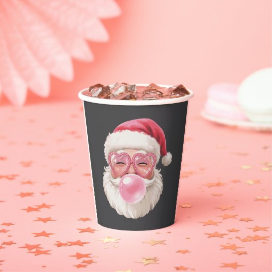 Kerstman Blaast Bubbel Kerstmis Grappige Kerstmis Papieren Bekers (Insitu)