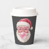 Kerstman Blaast Bubbel Kerstmis Grappige Kerstmis Papieren Bekers (Voorkant)