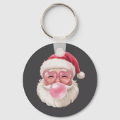 Kerstman Blaast Bubbel Kerstmis Grappige Kerstmis Sleutelhanger (Voorkant)