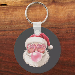 Kerstman Blaast Bubbel Kerstmis Grappige Kerstmis Sleutelhanger