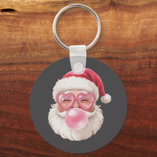 Kerstman Blaast Bubbel Kerstmis Grappige Kerstmis Sleutelhanger (Voorkant)