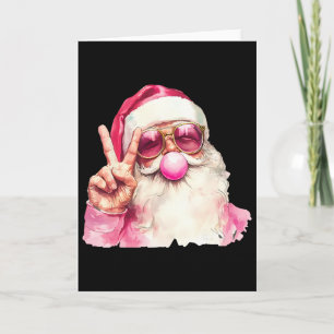 Kerstman blaast Bubble Gum Roze Zonnebril Christus Kaart
