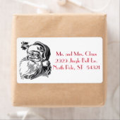  kerstman: Black White Red Kerstmis Etiket (Insitu)