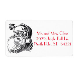  kerstman: Black White Red Kerstmis Etiket