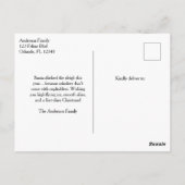 Kerstman blauw tweedekker vliegtuig & foto grappig briefkaart (Achterkant)