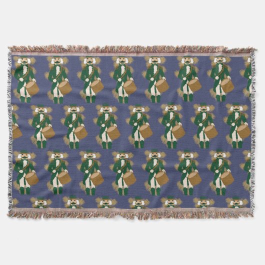 Kerstman Blauwe Marine Casse-Noisette Deken (Voorkant)