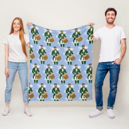 Kerstman Blauwe Notenkraker Fleece Deken