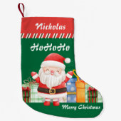 Kerstman blij met Cadeaus voor jou Kleine Kerstsok (Voorkant)