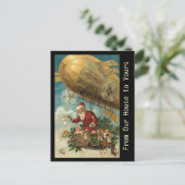 Kerstman Blimp - briefkaart (Staand voorkant)