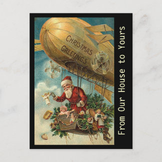  Kerstman Blimp - briefkaart